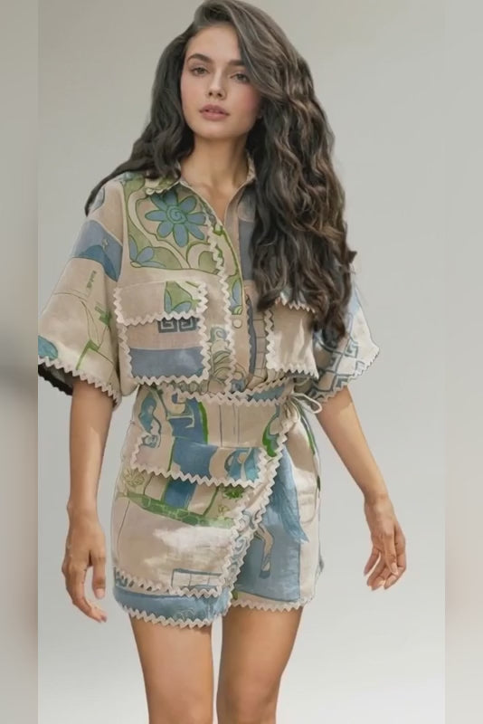 Tropical Printed Two Piece Set