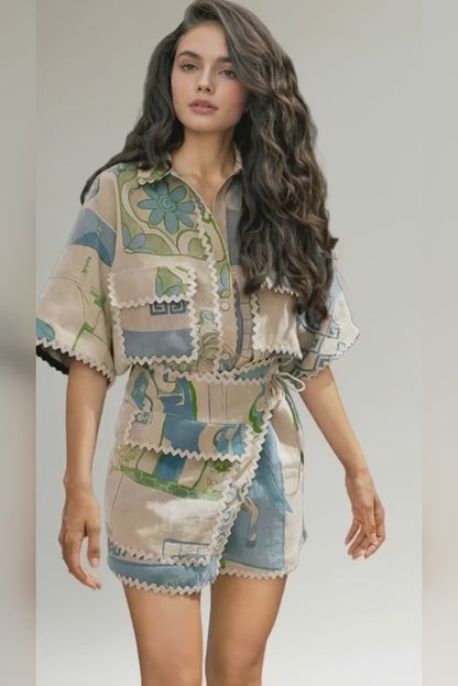 Tropical Printed Two Piece Set