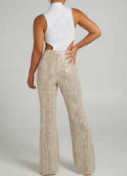 High Waisted Sequins Trousers