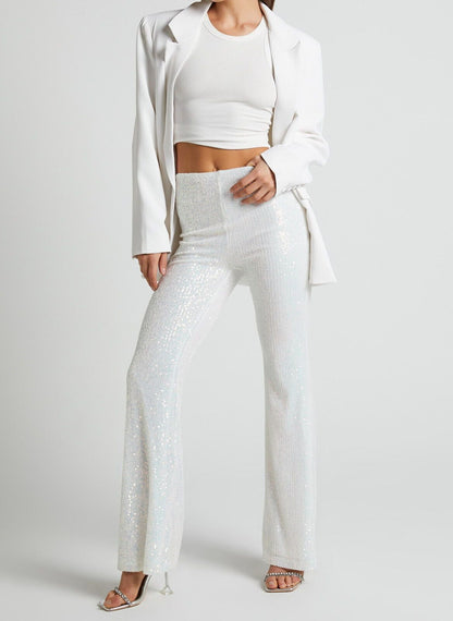 High Waisted Sequins Trousers