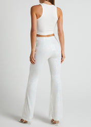 High Waisted Sequins Trousers