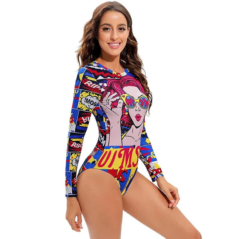 Cartoon Printed Swimsuit